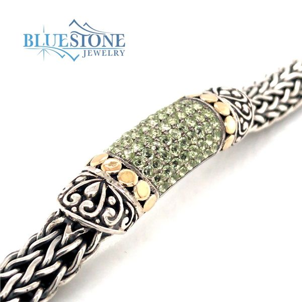 Silver & Gold Bracelet with Peridots- 7 inches Image 2 Bluestone Jewelry Tahoe City, CA