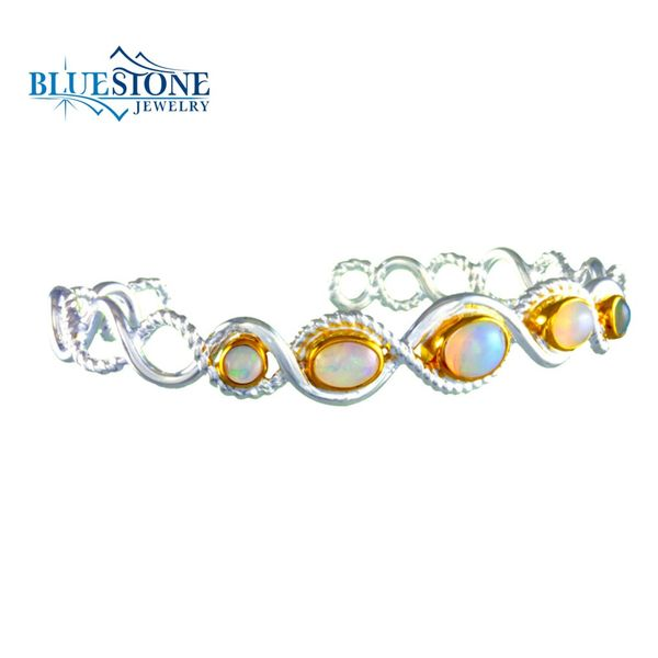 Silver & Gold Bracelet with Ethiopian Opals Image 3 Bluestone Jewelry Tahoe City, CA