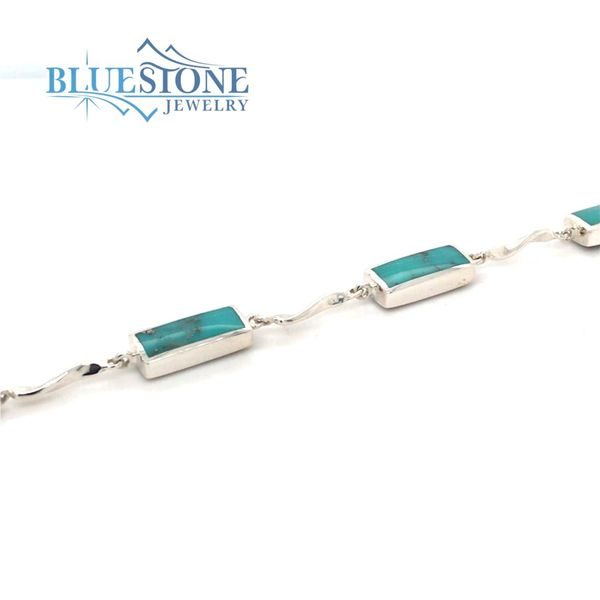 Sterling Silver Turquoise and Lapis Bracelet- 8 Inches Image 3 Bluestone Jewelry Tahoe City, CA