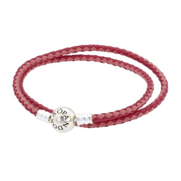 Pink Leather Wrap Bracelet- 6.3