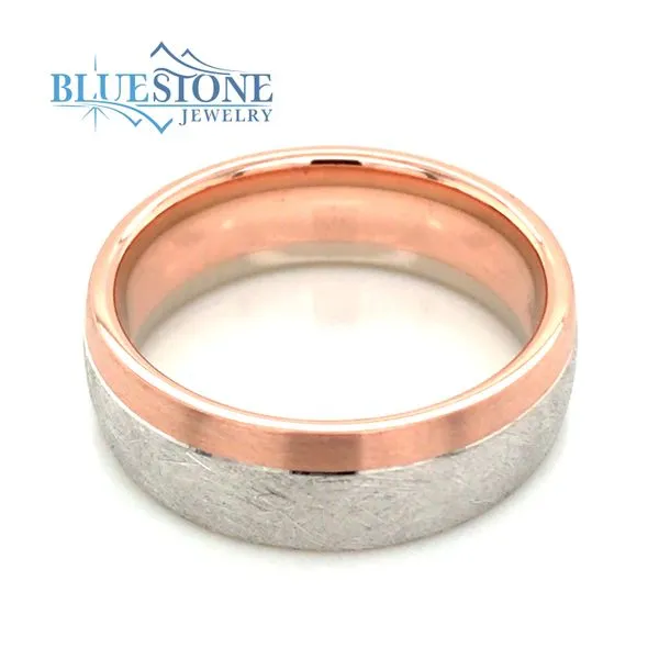 14 Karat White & Rose Gold Wedding Band- 7.5mm wide Image 3 Bluestone Jewelry Tahoe City, CA