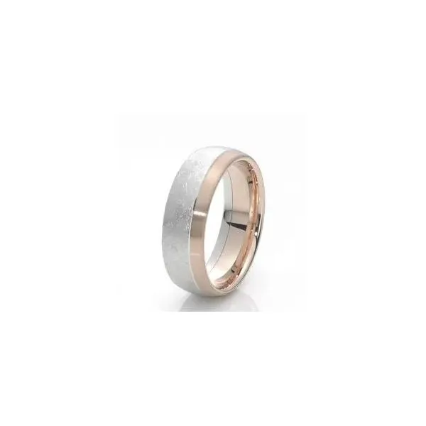 14 Karat White & Rose Gold Wedding Band- 7.5mm wide Image 4 Bluestone Jewelry Tahoe City, CA