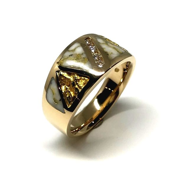 14 Karat Yellow Ring with Gold Quartz, Nuggets and Diamonds Image 2 Bluestone Jewelry Tahoe City, CA