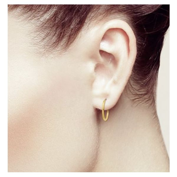 14 Karat Yellow Gold Hoop Earrings 16mm x 16mm Image 3 Bluestone Jewelry Tahoe City, CA