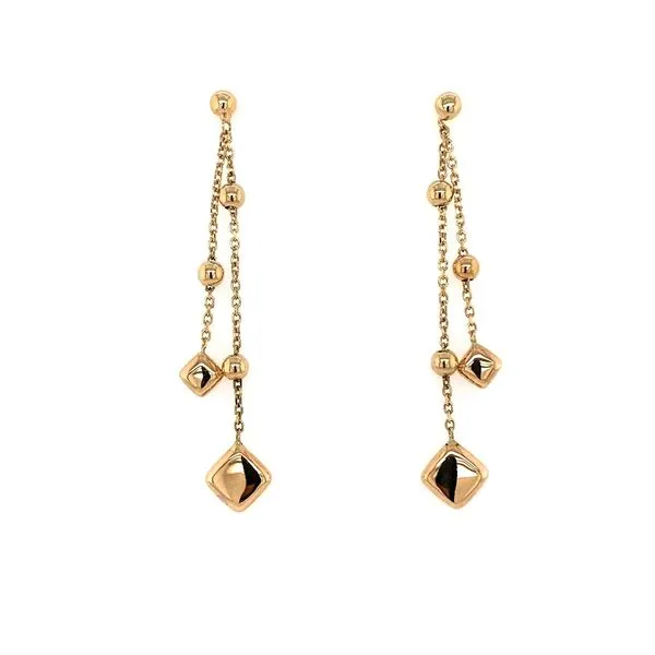 14 Karat Yellow Gold Dangle Post Drop Stud Earrings