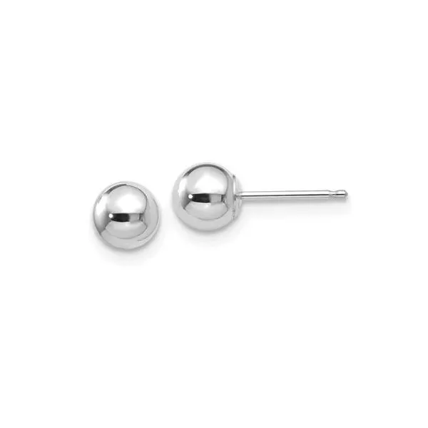 14 Karat White Gold Polished 5mm Ball Post Earrings Bluestone Jewelry Tahoe City, CA