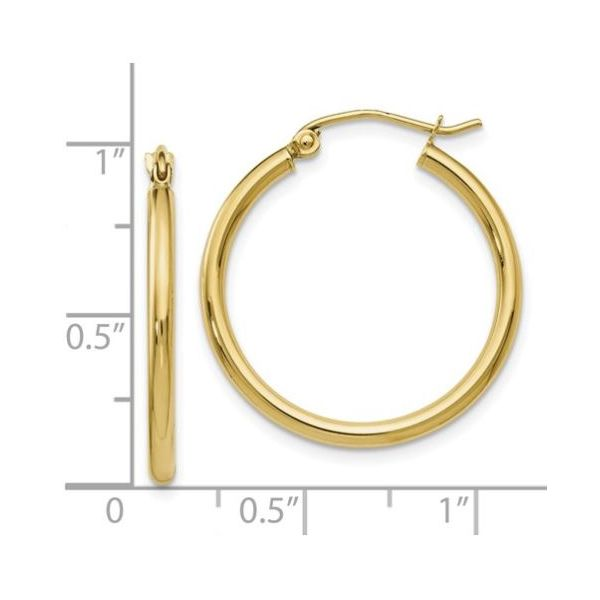 14 Karat Yellow Gold Hoop Earrings 25mm x 25mm Image 2 Bluestone Jewelry Tahoe City, CA