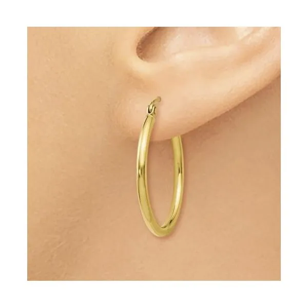 14 Karat Yellow Gold Hoop Earrings 25mm x 25mm Image 3 Bluestone Jewelry Tahoe City, CA