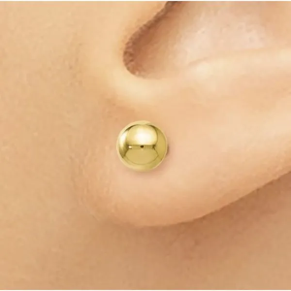 14 Karat Yellow Gold 5mm Earrings Image 2 Bluestone Jewelry Tahoe City, CA