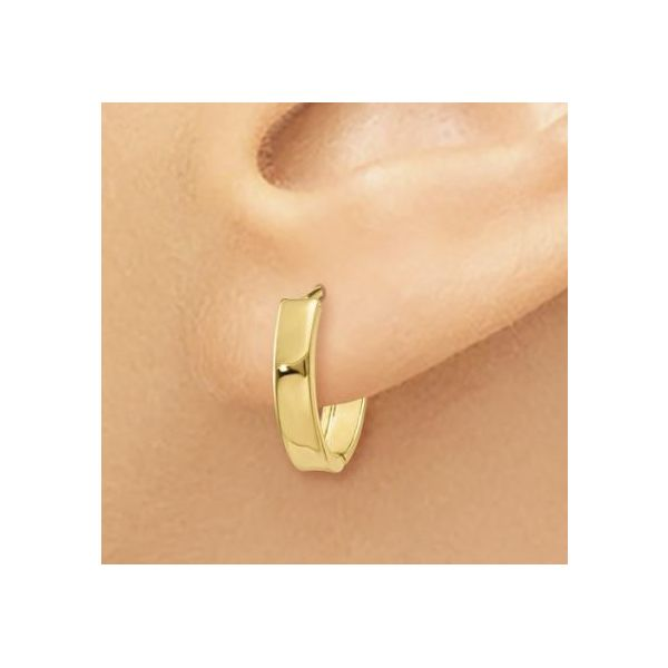 14 Karat Yellow Gold Huggie Earrings 3 x13mm Image 2 Bluestone Jewelry Tahoe City, CA
