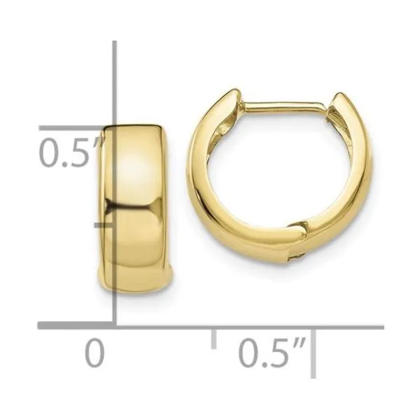 10K Yellow  Gold Huggie Earrings. 12mm x 4.5mm Image 2 Bluestone Jewelry Tahoe City, CA