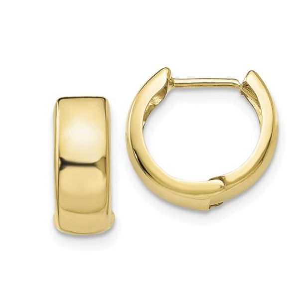 10K Yellow  Gold Huggie Earrings. 12mm x 4.5mm Bluestone Jewelry Tahoe City, CA