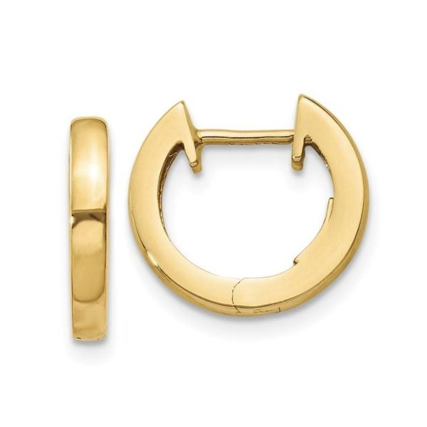 14K Yellow Gold Huggie Earrings 2x12mm Bluestone Jewelry Tahoe City, CA