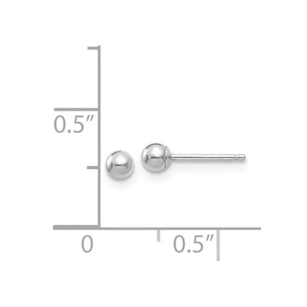 14 Karat White Gold 3mm Ball Post Earrings Image 2 Bluestone Jewelry Tahoe City, CA