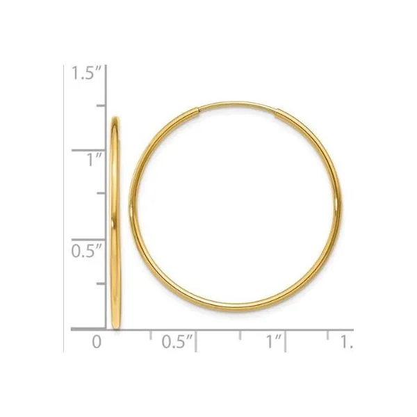 14 Karat Yellow Gold Medium Endless Hoop Earrings 30mm Image 2 Bluestone Jewelry Tahoe City, CA