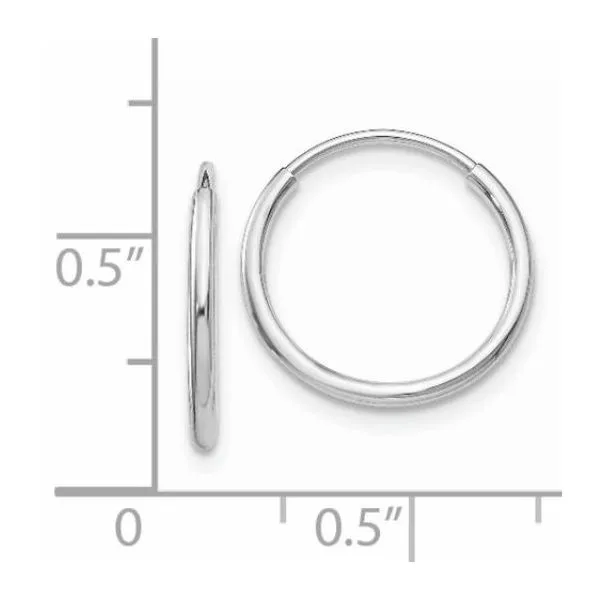 14 Karat White Gold Hoop Earrings (14mm) Image 4 Bluestone Jewelry Tahoe City, CA