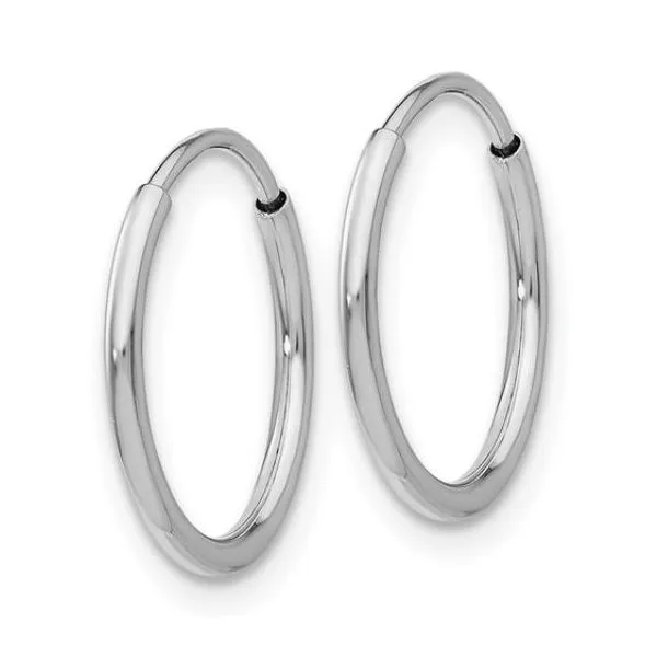 14 Karat White Gold Hoop Earrings (14mm) Bluestone Jewelry Tahoe City, CA