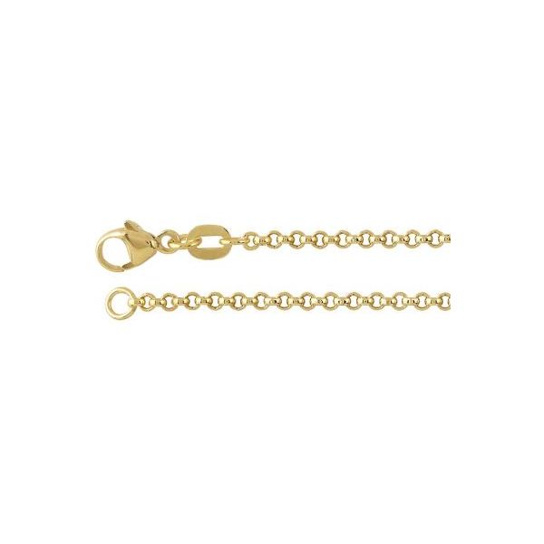 14 Karat Yellow Gold Rolo Chain Measuring 16 inches in Length. 1.2 Gra Image 2 Bluestone Jewelry Tahoe City, CA