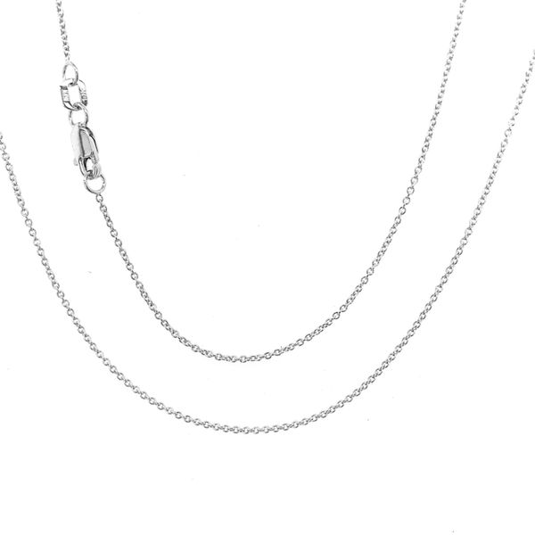 14 Karat White Gold Rolo Chain with Lobster Clasp Measuring 20 inches Bluestone Jewelry Tahoe City, CA