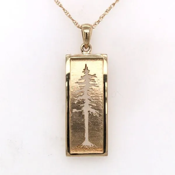 Sterling Silver Medium Redwood Tree Pendant on an 18