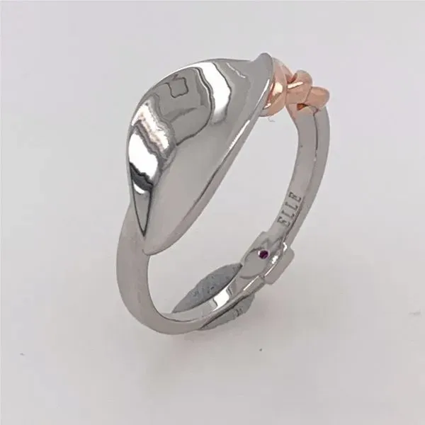 Sterling Silver & Rose Gold Petal Ring- Size 8 Image 2 Bluestone Jewelry Tahoe City, CA