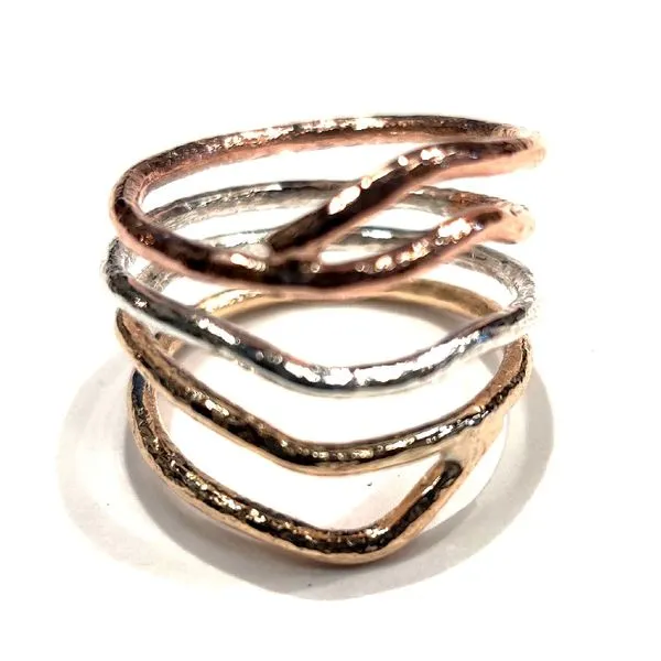 Yellow, Rose Gold and Silver Ring Bluestone Jewelry Tahoe City, CA