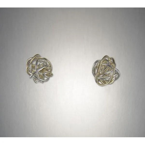 14 Karat Yellow Gold Filled and Silver Spiral Post Earrings- Small Bluestone Jewelry Tahoe City, CA