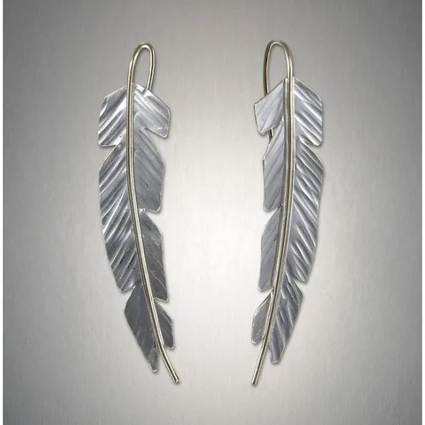 Silver & Gold Filled Feather Wire Earrings Bluestone Jewelry Tahoe City, CA