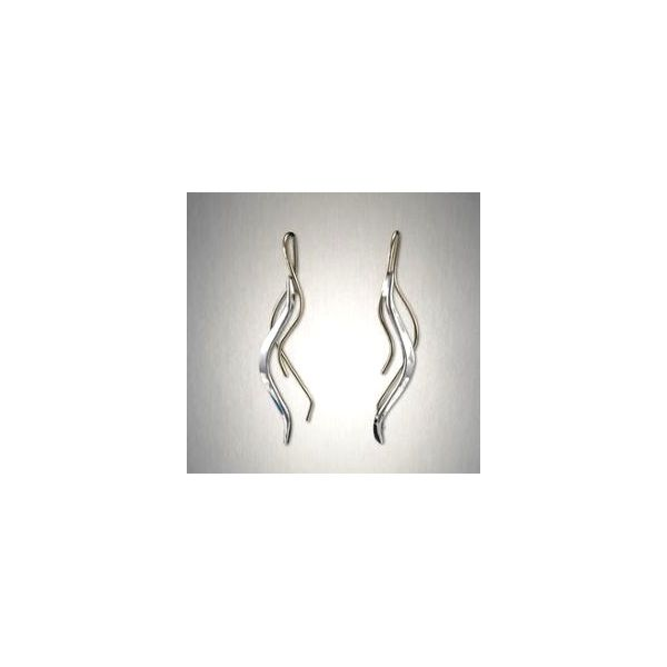 14 Karat Yellow Gold Filled and Sterling Silver 3 Lines Wire Earrings Bluestone Jewelry Tahoe City, CA