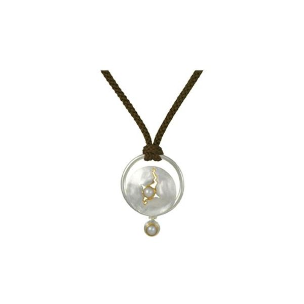 Silver and Yellow Gold Necklace Pearls Image 3 Bluestone Jewelry Tahoe City, CA