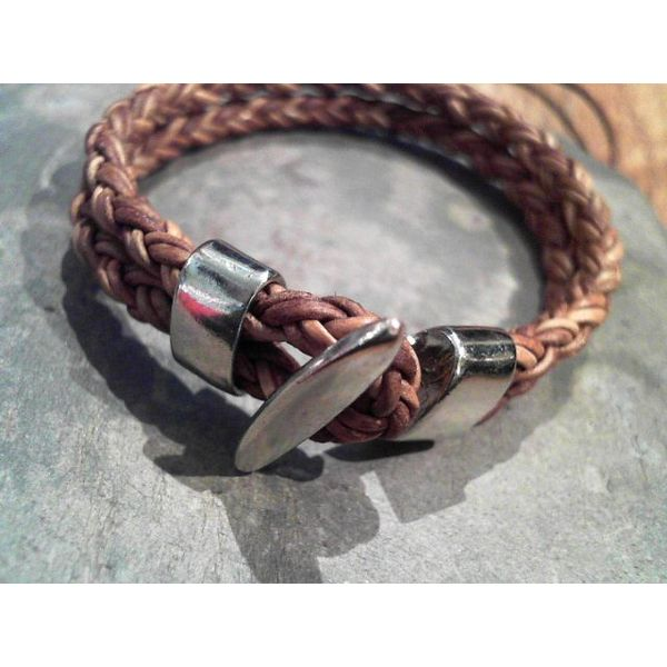 Small Size 7.5 inches Single Natural Leather Bracelet Bluestone Jewelry Tahoe City, CA