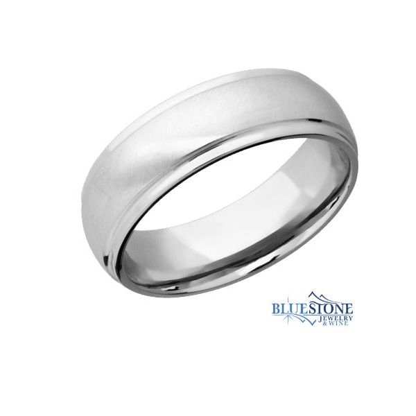 8mm Platinum Band with Flat Grooved Edges (Bead Middle/Polished Edges) Bluestone Jewelry Tahoe City, CA