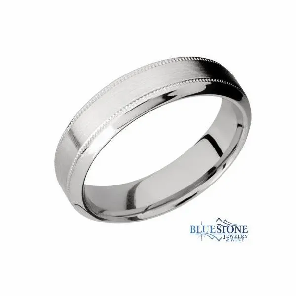 6mm Cobalt Band with Flat Grooved Edges(Satin Middle/Polished Edges) Bluestone Jewelry Tahoe City, CA