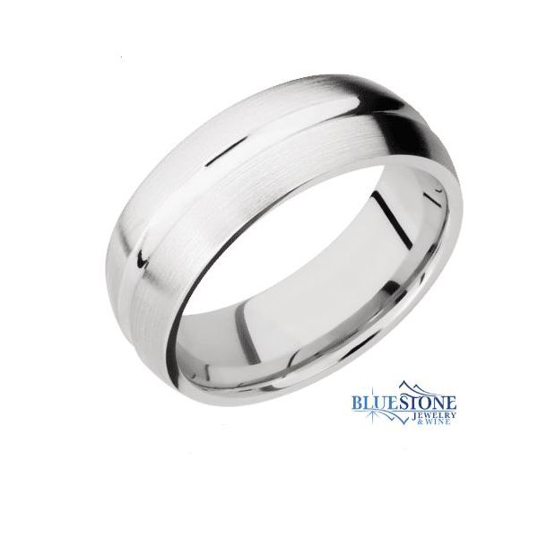 8mm Cobalt Band w/ a Polished Concave Center & Satin Edges Bluestone Jewelry Tahoe City, CA