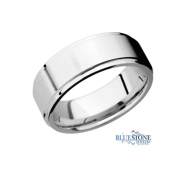 8mm Cobalt Band w/ a Machine Finished Middle & Flat Grooved Polished Edges Bluestone Jewelry Tahoe City, CA