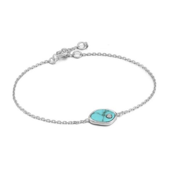 Sterling Silver with Bracelet with Turquoise and CZ Bluestone Jewelry Tahoe City, CA