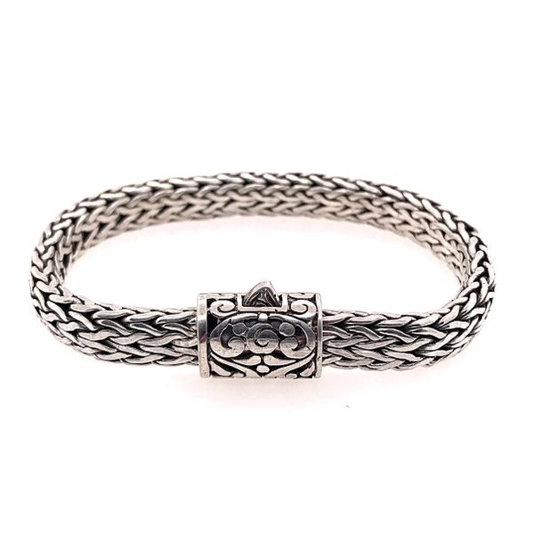 Handwoven Sterling Silver Bracelet with Byzantine Cutout Design- 7 Inches Bluestone Jewelry Tahoe City, CA