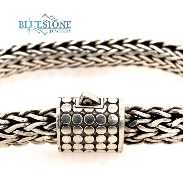 Handwoven Silver Bracelet- 7.5 Inches Image 2 Bluestone Jewelry Tahoe City, CA