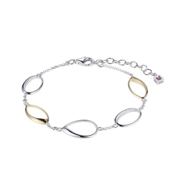 Silver Rhodium and 14kt Yellow Gold Bracelet with one Ruby Bluestone Jewelry Tahoe City, CA
