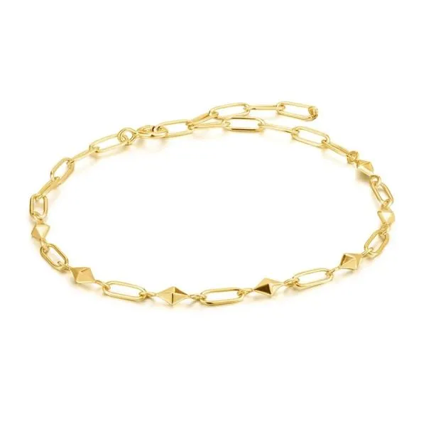 14 Karat Yellow Gold Plated Spike Bracelet- 7 Inches Bluestone Jewelry Tahoe City, CA