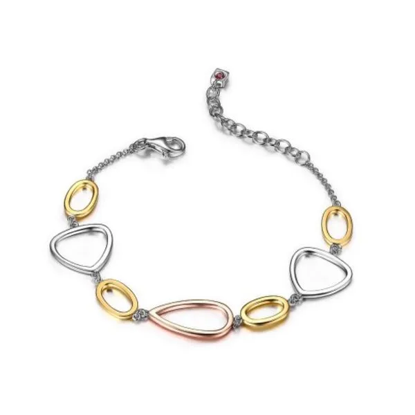Silver & 14kt Yellow and Rose Gold Bracelet with Ruby Bluestone Jewelry Tahoe City, CA