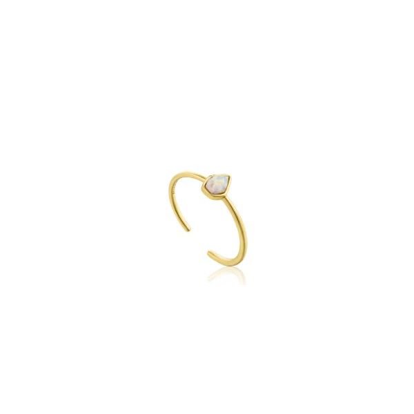 14 Karat Yellow Gold Plated Adjustable Ring with Opal Bluestone Jewelry Tahoe City, CA
