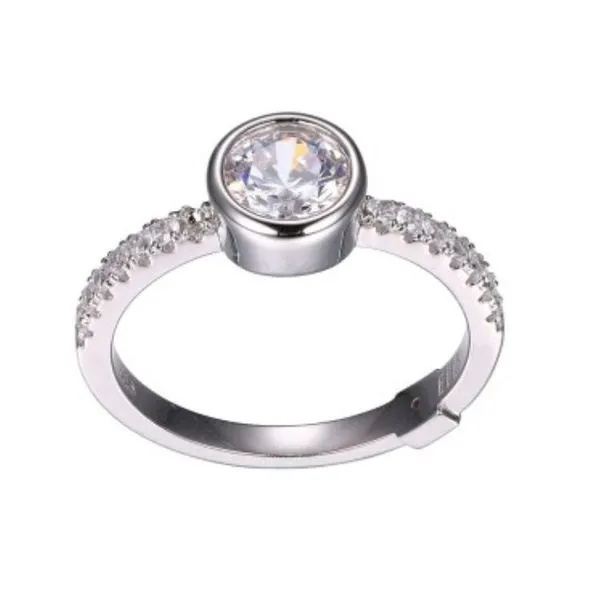 Cubic Zirconia Engagement Ring - Silver 8