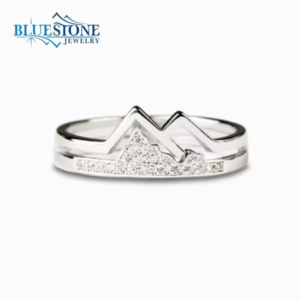 Sterling Silver Mountain Ring with CZs- 8 Image 2 Bluestone Jewelry Tahoe City, CA
