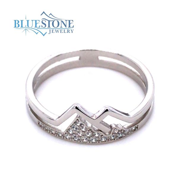 Sterling Silver Mountain Ring with CZs- 8 Bluestone Jewelry Tahoe City, CA
