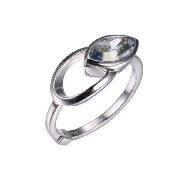 Silver Ring with Faint Blue Swarovski Chrystal- Size 7 Bluestone Jewelry Tahoe City, CA