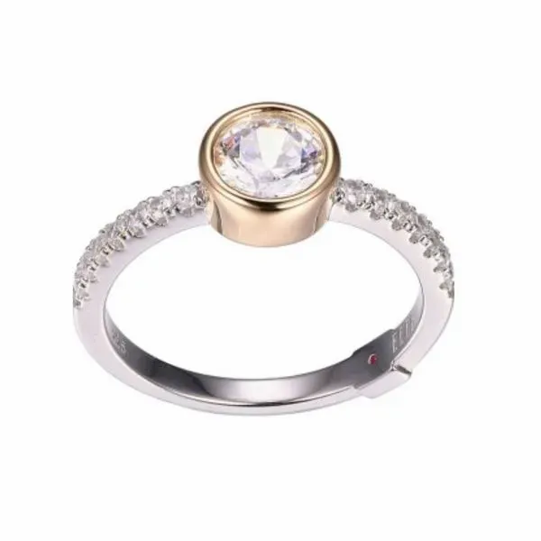 Silver and Yellow Gold Ring with Cubic Zirconia- Size 6 Bluestone Jewelry Tahoe City, CA