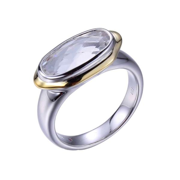 Silver & Gold Ring with Quartzand Ruby- size 6 Bluestone Jewelry Tahoe City, CA