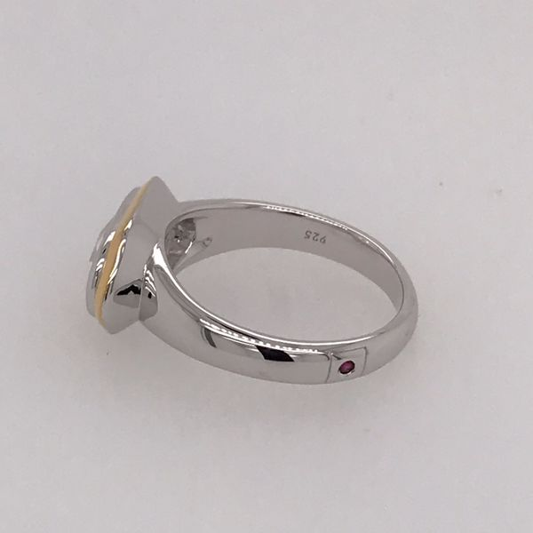 Silver & Gold Ring with CZ and Ruby- size 9 Image 4 Bluestone Jewelry Tahoe City, CA