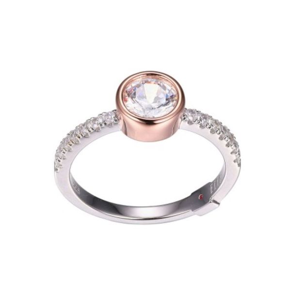 Silver and Rose Gold Ring with Cubic Zirconia- Size 8 Bluestone Jewelry Tahoe City, CA